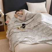 Bamboo Fibre Cooling Blanket Silver Bamboo Pattern 200×230cm for Summer Bed and Air Conditioned Rooms In Australia - Darrahopens