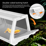 Grey Desktop Reptile Terrarium Enclosure 35X25.5X22cm with Double Door Opening and Ventilation for Small Reptiles, Amphibians and Plants