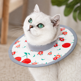 Red Cherry Soft Waterproof Elizabethan Collar for Cats & Dogs S Size - Adjustable Anti-Licking Recovery Cone After Surgery