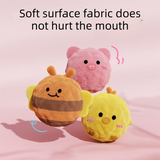 2-Piece Pink Pig Squeaky Ball Dog Toy Set with TPR Thorn Ball Inside - Soft Plush Pet Chew Toys for Dogs & Cats