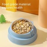 Blue Stainless Steel Cat Food Bowl with Cat Face Design Raised Pet Feeding Bowl In Australia - Darrahopens