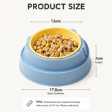 Blue Stainless Steel Cat Food Bowl with Cat Face Design Raised Pet Feeding Bowl In Australia - Darrahopens