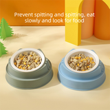 Blue Plastic Cat Food Bowl with Cat Face Design Raised Pet Feeding Bowl In Australia - Darrahopens