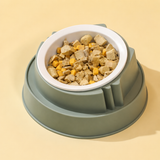 Green Plastic Cat Food Bowl with Cat Face Design Raised Pet Feeding Bowl In Australia - Darrahopens