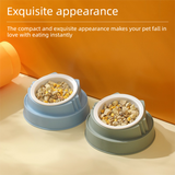Green Plastic Cat Food Bowl with Cat Face Design Raised Pet Feeding Bowl