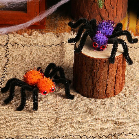 Halloween Spider Hair Clips 2 Pack Orange and Purple Costume Accessory for Party Dress Up