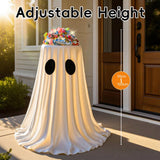 Halloween Ghost Candy Bowl Decoration with Tripod Stand and Warm LED Battery Box Light