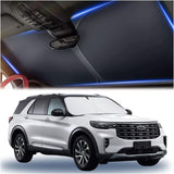 Car Windshield Sun Shade, Foldable Memory Metal Frame with Hook and Loop Strips, Front Window Protection In Australia - Darrahopens