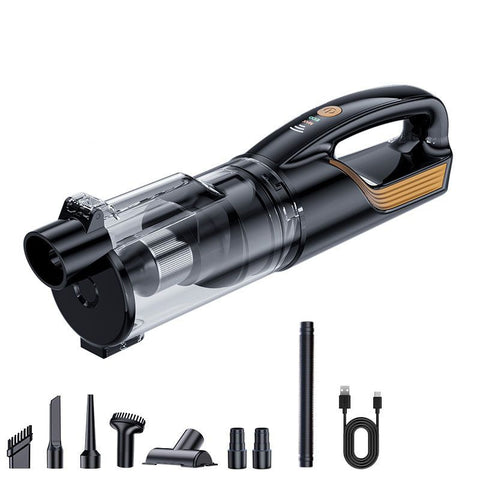 (Black and gold)Cordless Handheld Vacuum Cleaner - 2 in 1 Blow and Suction - Cyclone Dust Cup, Car and Home Use