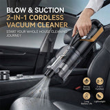 (White)Cordless Handheld Vacuum Cleaner - 2 in 1 Blow and Suction - Cyclone Dust Cup, Car and Home Use In Australia - Darrahopens