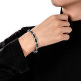 Men's Titanium Steel Bracelet(17cm)- Black and Silver-Tone Chain Link Wrist Accessory for Casual Wear and Gift Giving In Australia - Darrahopens