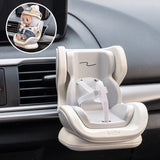 Gray Mini Doll Safety Seat with Magnetic Base, Car Dashboard Plush Toy Holder Decoration