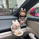 Macaron Pink Mini Doll Safety Seat with Magnetic Base, Car Dashboard Plush Toy Holder Decoration In Australia - Darrahopens
