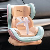 Grapefruit Mini Doll Safety Seat with Magnetic Base, Car Dashboard Plush Toy Holder Decoration