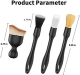 4-Piece Set Car Detailing Brush Set - Soft Bristle Interior Cleaning Brushes for Car Dashboard, Air Vents, Wheels and Hard to Reach Areas