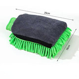 2 Pair Green Chenille Car Wash Mitts, Double-Sided Microfiber Gloves with Waterproof Inner Layer In Australia - Darrahopens