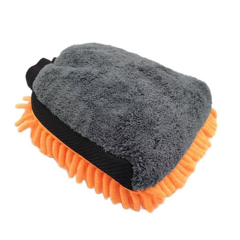 2 Pair Orange Chenille Car Wash Mitts, Double-Sided Microfiber Gloves with Waterproof Inner Layer In Australia - Darrahopens