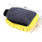 2 Pair Yellow Chenille Car Wash Mitts, Double-Sided Microfiber Gloves with Waterproof Inner Layer In Australia - Darrahopens
