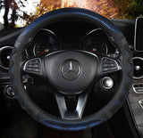 Car Steering Wheel Cover (38cm)- 3D Honeycomb Breathable Mesh - Anti-Slip Sweat-Absorbent Grip for All-Season Driving, Black and Blue In Australia - Darrahopens