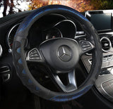 Car Steering Wheel Cover (38cm)- 3D Honeycomb Breathable Mesh - Anti-Slip Sweat-Absorbent Grip for All-Season Driving, Black and Blue