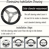 Car Steering Wheel Cover (38cm)- 3D Honeycomb Breathable Mesh - Anti-Slip Sweat-Absorbent Grip for All-Season Driving, Black and Red