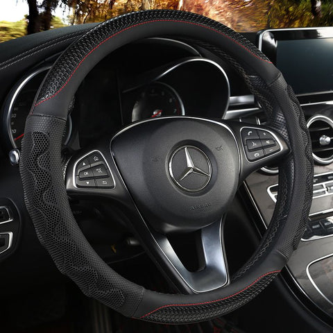 Car Steering Wheel Cover (38cm)- 3D Honeycomb Breathable Mesh - Anti-Slip Sweat-Absorbent Grip for All-Season Driving, Black In Australia - Darrahopens