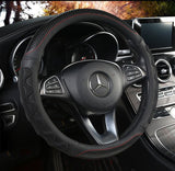 Car Steering Wheel Cover (38cm)- 3D Honeycomb Breathable Mesh - Anti-Slip Sweat-Absorbent Grip for All-Season Driving, Black