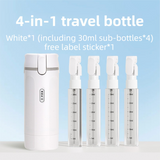 4-in-1 White Compact Travel Cosmetic Dispenser Bottle - 4 x 30ml Refillable Pump Toiletries Containers, Lockable & Leakproof Design, Space-Saving & Free Labels for Shampoo Lotion Cream Perfume In Australia - Darrahopens