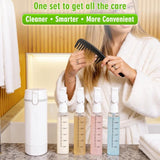 4-in-1 White Compact Travel Cosmetic Dispenser Bottle - 4 x 30ml Refillable Pump Toiletries Containers, Lockable & Leakproof Design, Space-Saving & Free Labels for Shampoo Lotion Cream Perfume In Australia - Darrahopens