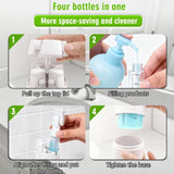 4-in-1 White Compact Travel Cosmetic Dispenser Bottle - 4 x 30ml Refillable Pump Toiletries Containers, Lockable & Leakproof Design, Space-Saving & Free Labels for Shampoo Lotion Cream Perfume In Australia - Darrahopens