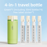 4-in-1 Green Compact Travel Cosmetic Dispenser Bottle - 4 x 30ml Refillable Pump Toiletries Containers, Lockable & Leakproof Design, Space-Saving & Free Labels for Shampoo Lotion Cream Perfume In Australia - Darrahopens