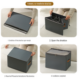 Gray Foldable Shoe Storage Box with Dustproof Clear Top Window, 16 Grid Dividers, Sock Pockets & Handle - Moisture Resistant Oxford Shoe Organizer, Free Installation and Compact for Closet Bedroom Home Storage In Australia - Darrahopens