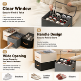 Beige Foldable Shoe Storage Box with Dustproof Clear Top Window, 12 Grid Dividers & Handle - Moisture Resistant Oxford Shoe Organizer, Free Installation and Compact for Closet Bedroom Home Storage In Australia - Darrahopens
