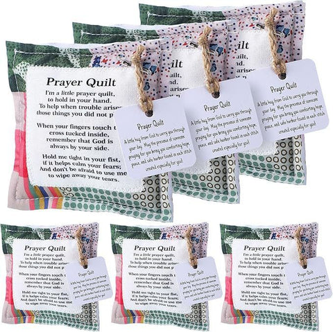 6-Piece Pocket Prayer Quilts with Cross Inside (Style 2) - Mini Cloth and Cotton Cross Keepsakes, Compact Christian Encouragement Gifts for Church, Easter, Weddings and Care Visits In Australia - Darrahopens