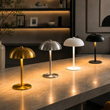 White Metal Mushroom Table Lamp with Top Touch Control, 3 Colour Mode & Stepless Dimming - USB-C Rechargeable Night Light, Stable Base and High-Transmittance Shade for Bedside and Dining In Australia - Darrahopens