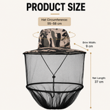 Grey Foldable Mosquito Net Fishing Hat with Storage Bag - Wide Brim Sun Shade and Adjustable Dense Mesh Face Veil, Outdoor Headwear for Angling & Leisure In Australia - Darrahopens