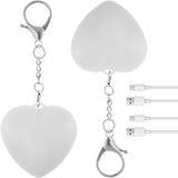2 Pack Heart Shape Touch Night Light Keychain - Mini White Light Bag Charms with USB Charging, Lightweight LED Backpack Accessories In Australia - Darrahopens
