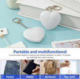 2 Pack Heart Shape Touch Night Light Keychain - Mini White Light Bag Charms with USB Charging, Lightweight LED Backpack Accessories In Australia - Darrahopens