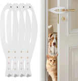 Cat Door Latch with 5 Adjustable Opening 2.5-6" - Cat Access Door Restrictor, Tool-Free Install, Helps Keep Dogs Out of Litter Box and Food, 4 Pack White