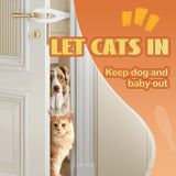 Cat Door Latch with 5 Adjustable Opening 2.5-6" - Cat Access Door Restrictor, Tool-Free Install, Helps Keep Dogs Out of Litter Box and Food, 4 Pack White