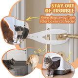 Cat Door Latch with 5 Adjustable Opening 2.5-6" - Cat Access Door Restrictor, Tool-Free Install, Helps Keep Dogs Out of Litter Box and Food, 4 Pack White