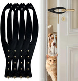 Cat Door Latch with 5 Adjustable Opening 2.5-6" - Cat Access Door Restrictor, Tool-Free Install, Helps Keep Dogs Out of Litter Box and Food, 4 Pack Black