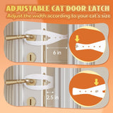 Cat Door Latch with 5 Adjustable Opening 2.5-6" - Cat Access Door Restrictor, Tool-Free Install, Helps Keep Dogs Out of Litter Box and Food, 4 Pack Black