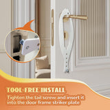 Cat Door Latch with 5 Adjustable Opening 2.5-6" - Cat Access Door Restrictor, Tool-Free Install, Helps Keep Dogs Out of Litter Box and Food, 2 Pack White