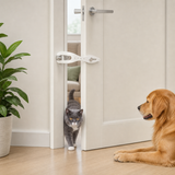 Cat Door Latch with 5 Adjustable Opening 2.5-6" - Cat Access Door Restrictor, Tool-Free Install, Helps Keep Dogs Out of Litter Box and Food, 2 Pack Pink