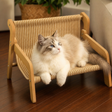 53.5 x 46 x 28 CM Large Cat Scratcher Sofa Bed with Wooden Elevated Base - Soft Sisal Breathable Lounge and Durable Scratch Board for Indoor Cats and Furniture Protection In Australia - Darrahopens