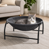 Dark Grey Elevated Cat Hammock Bed - 45 x 42 x 23 cm Reinforced Iron Frame and Easily Removable Breathable Elastic Mesh, Stable Raised Cooling Lounger for Cats and Small Dogs All Season Use In Australia - Darrahopens