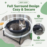 Pink Elevated Cat Hammock Bed - 45 x 42 x 23 cm Reinforced Iron Frame and Easily Removable Breathable Elastic Mesh, Stable Raised Cooling Lounger for Cats and Small Dogs All Season Use In Australia - Darrahopens