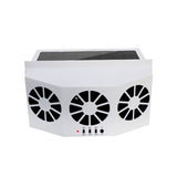 White Triple Outlet Car Window Ventilation and Exhaust Fan - Solar & USB Plug in, 4500 RPM Air Circulation and Foldable Space Saving, Remove Heat Odors Smoke and Stale Air for Most Vehicles without Anti-Pinch Feature In Australia - Darrahopens