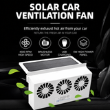 White Triple Outlet Car Window Ventilation and Exhaust Fan - Solar & USB Plug in, 4500 RPM Air Circulation and Foldable Space Saving, Remove Heat Odors Smoke and Stale Air for Most Vehicles without Anti-Pinch Feature In Australia - Darrahopens
